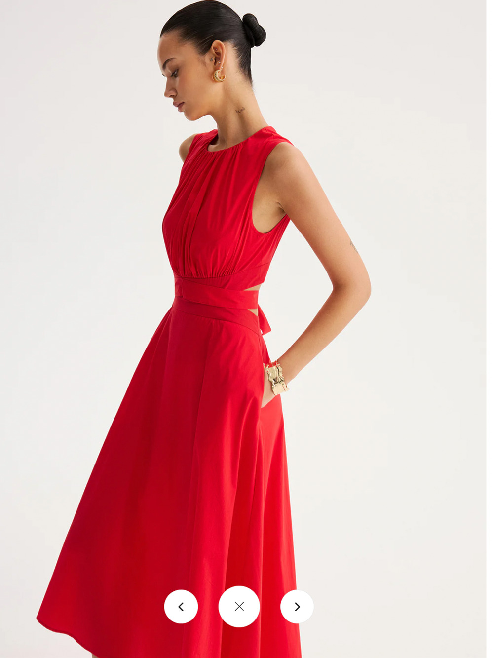 NWT Commense Tie-Back Cut-Out Waist Maxi Dress Sz M
